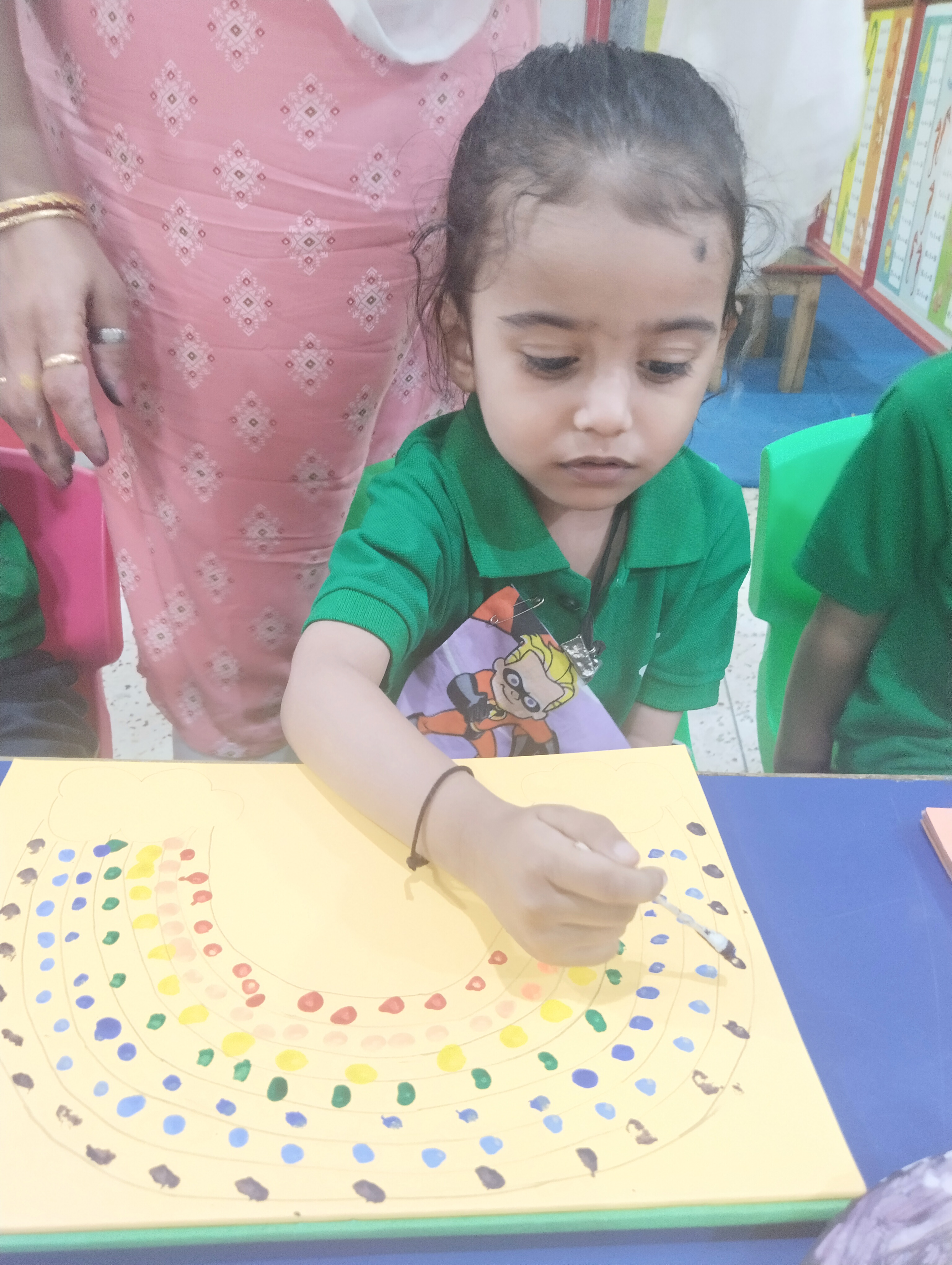 kids doing printing activity